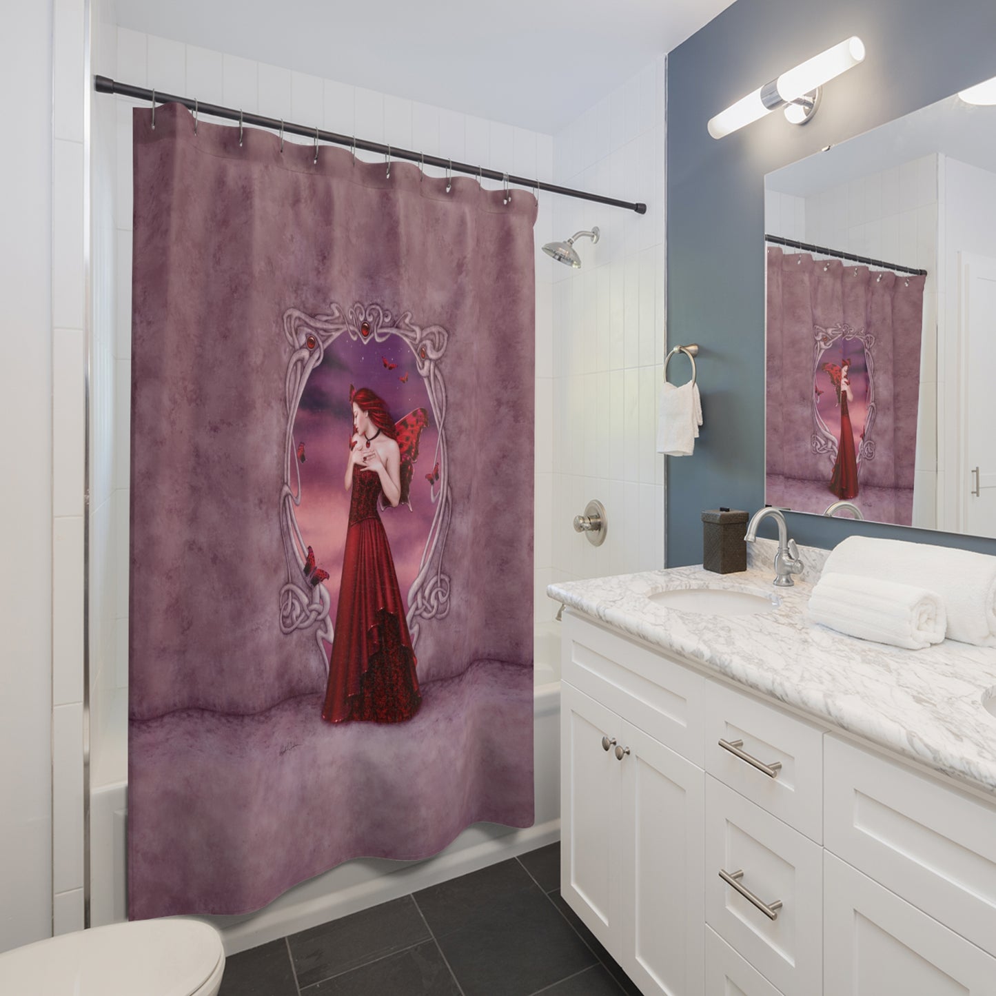 Shower Curtain - Birthstones - Garnet