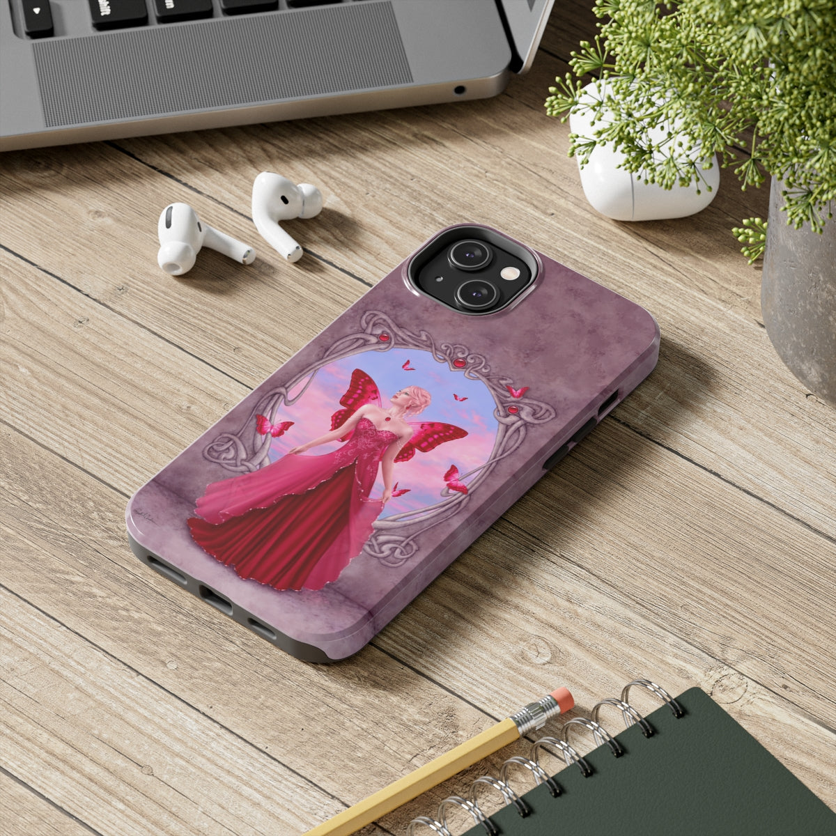 Tough Phone Case - Ruby Birthstone Fairy