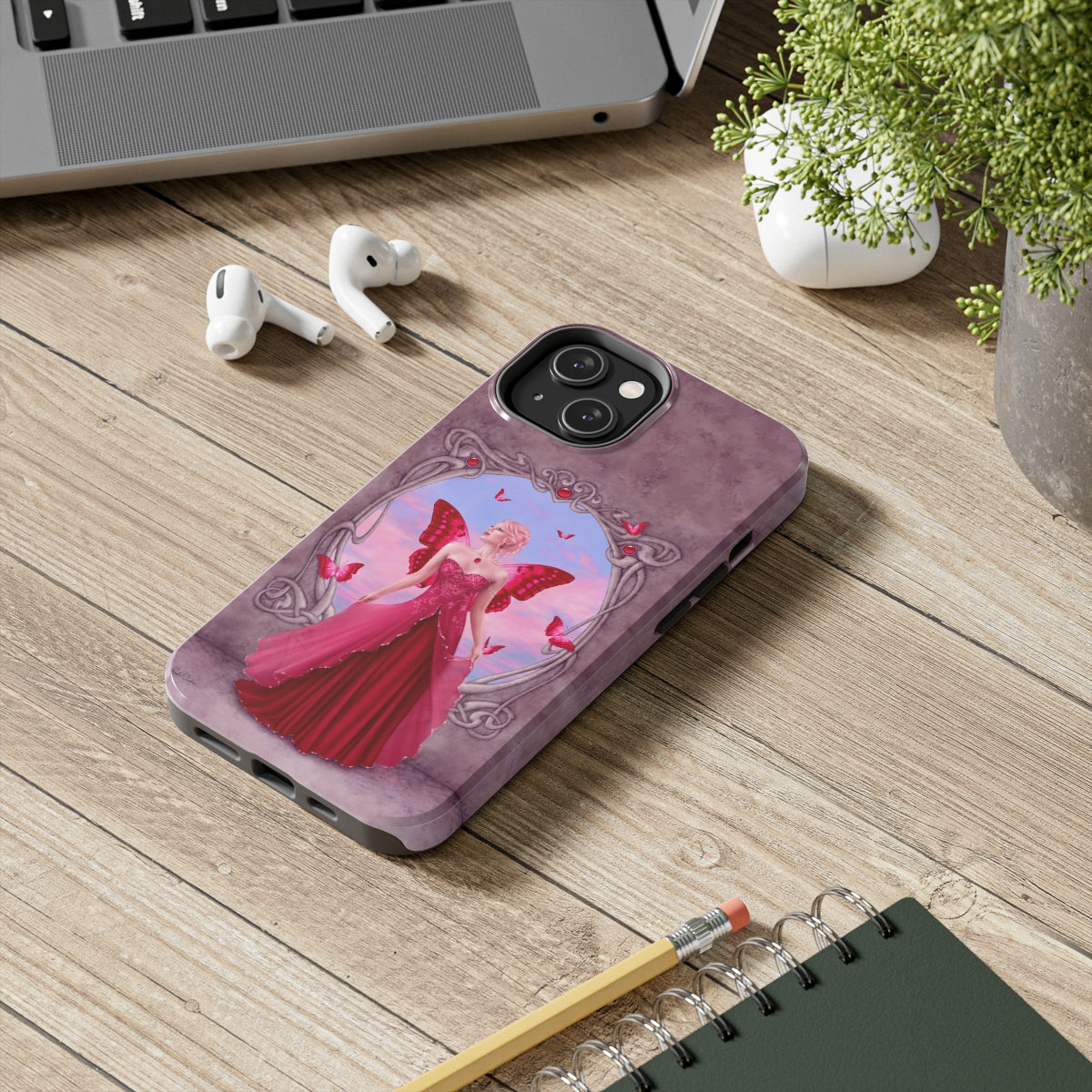 Tough Phone Case - Ruby Birthstone Fairy