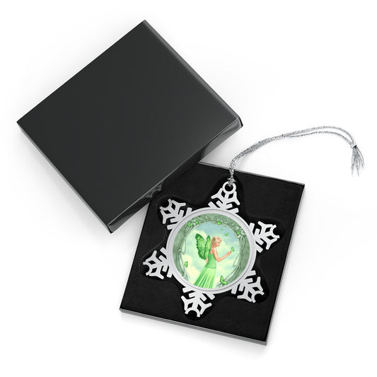 Snowflake Ornament - Peridot Birthstone Fairy