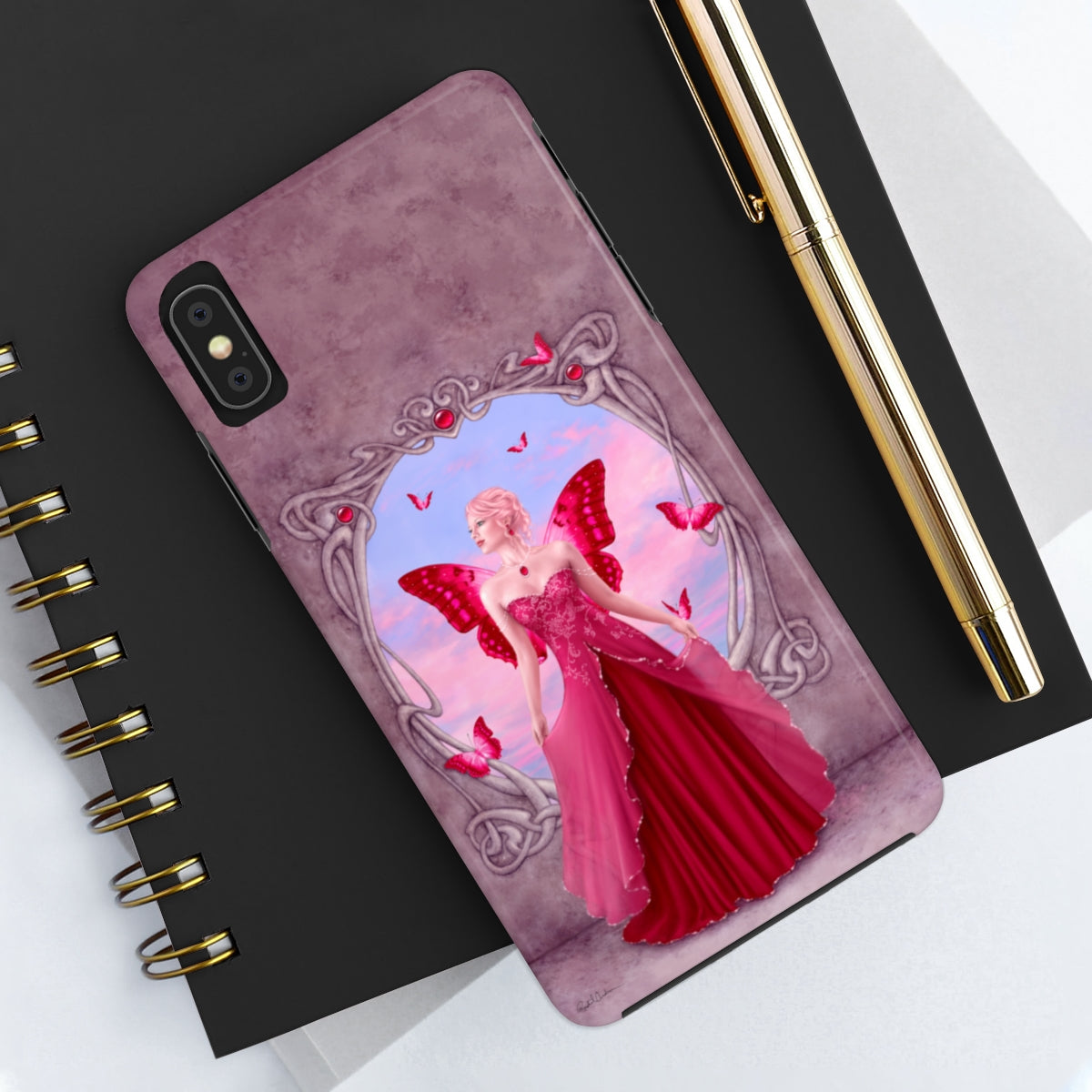 Tough Phone Case - Ruby Birthstone Fairy