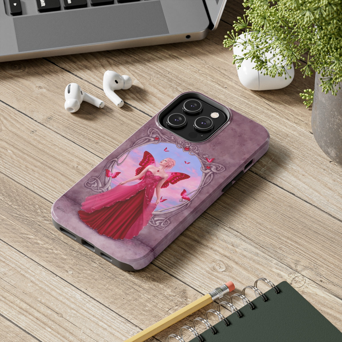 Tough Phone Case - Ruby Birthstone Fairy