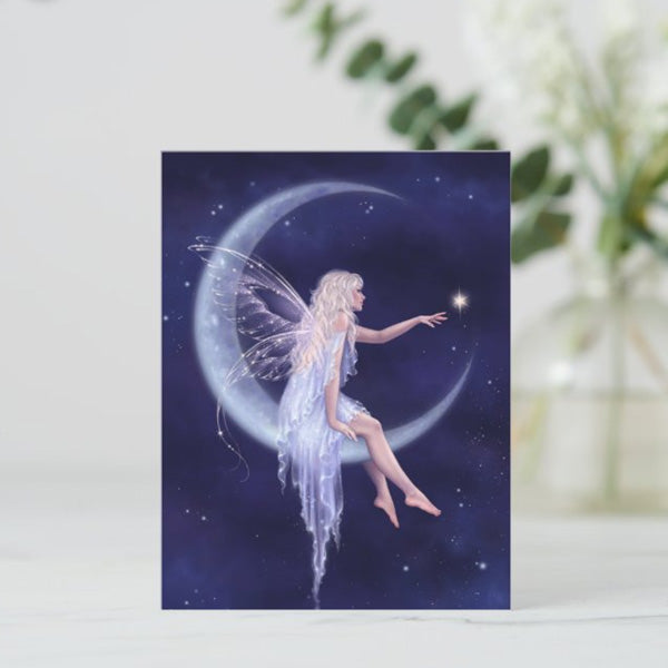 Set of 4 Moon Fairy & Mermaid Postcards