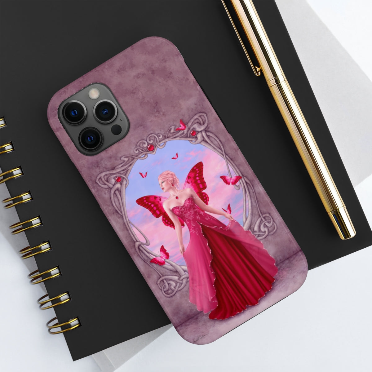 Tough Phone Case - Ruby Birthstone Fairy