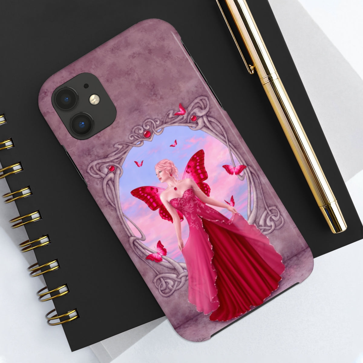 Tough Phone Case - Ruby Birthstone Fairy