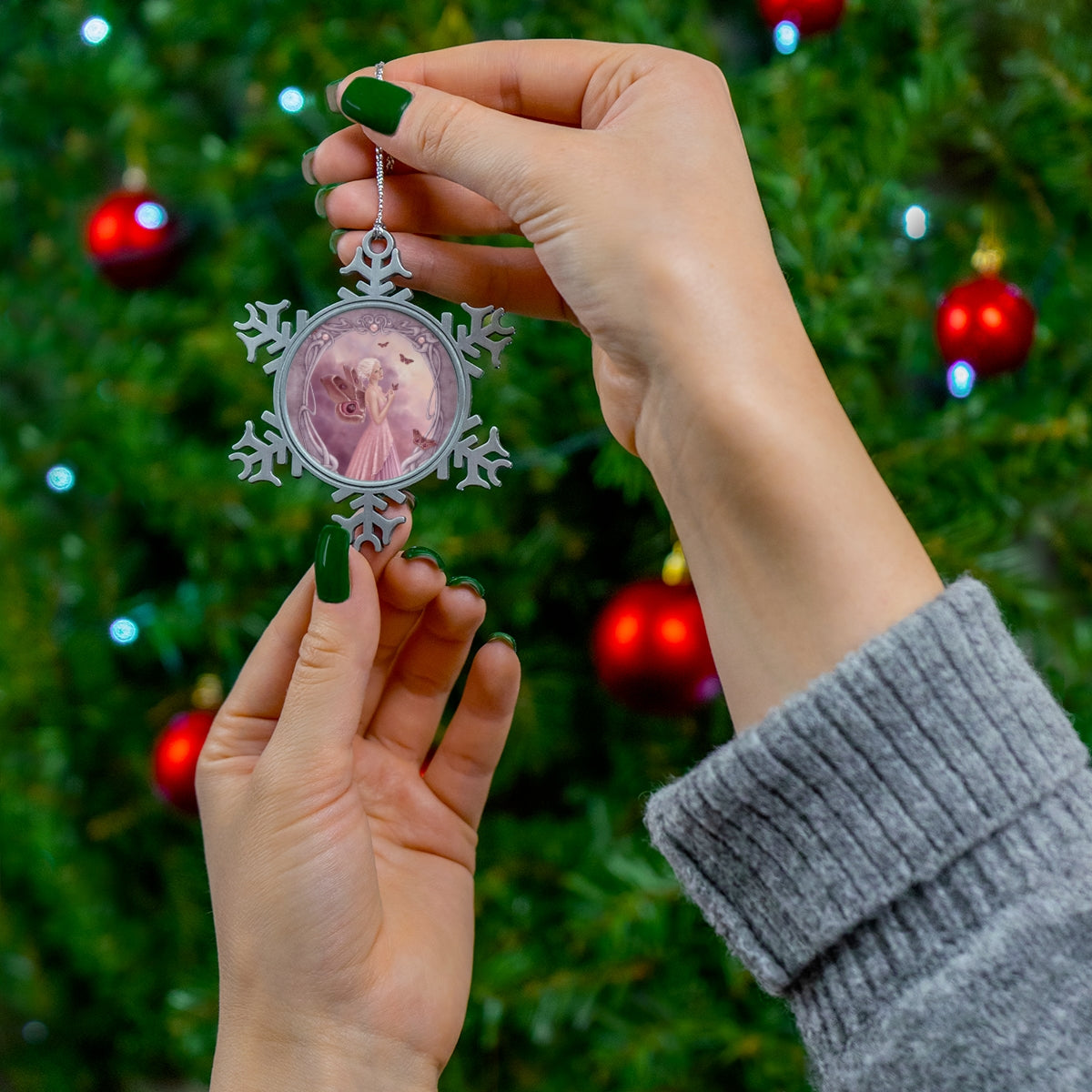 Snowflake Ornament - Pearl Birthstone Fairy