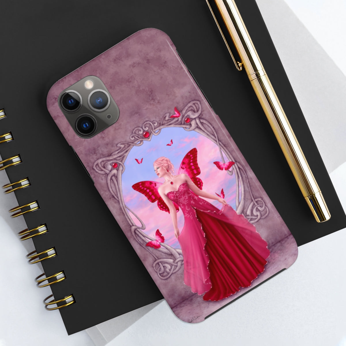 Tough Phone Case - Ruby Birthstone Fairy