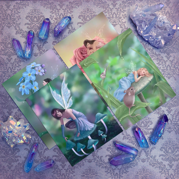 Miniature Fairies Set of 4 Postcards