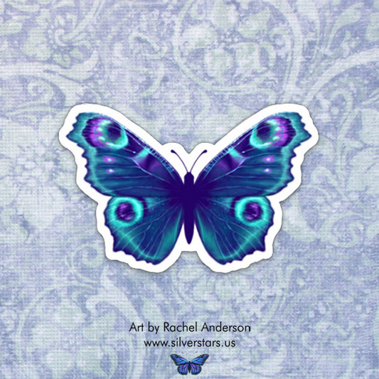 Blue, Purple, & Teal Butterfly Sticker