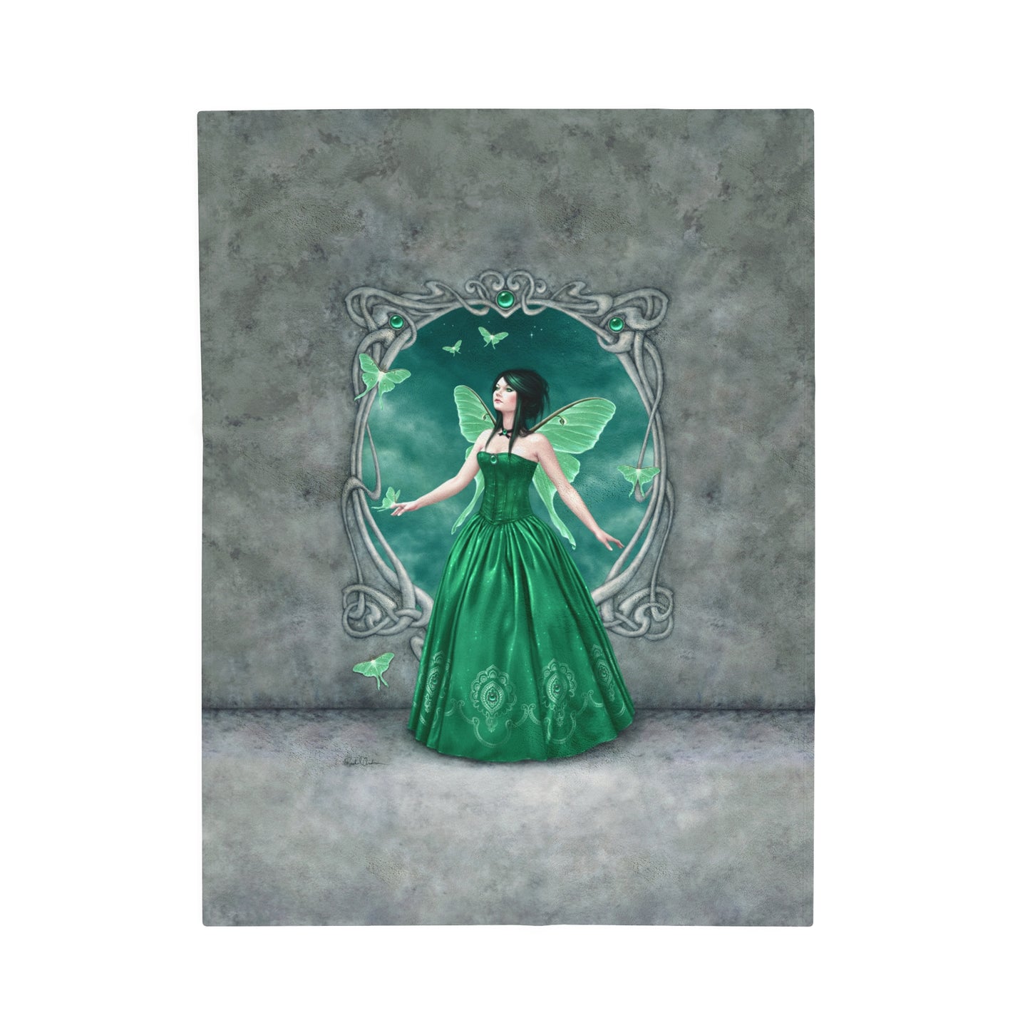 Velveteen Plush Blanket - Birthstones - Emerald