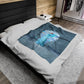 Velveteen Plush Blanket - Birthstones - Aquamarine