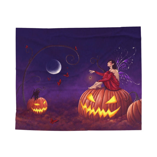 Velveteen Plush Blanket - Pumpkin Pixie