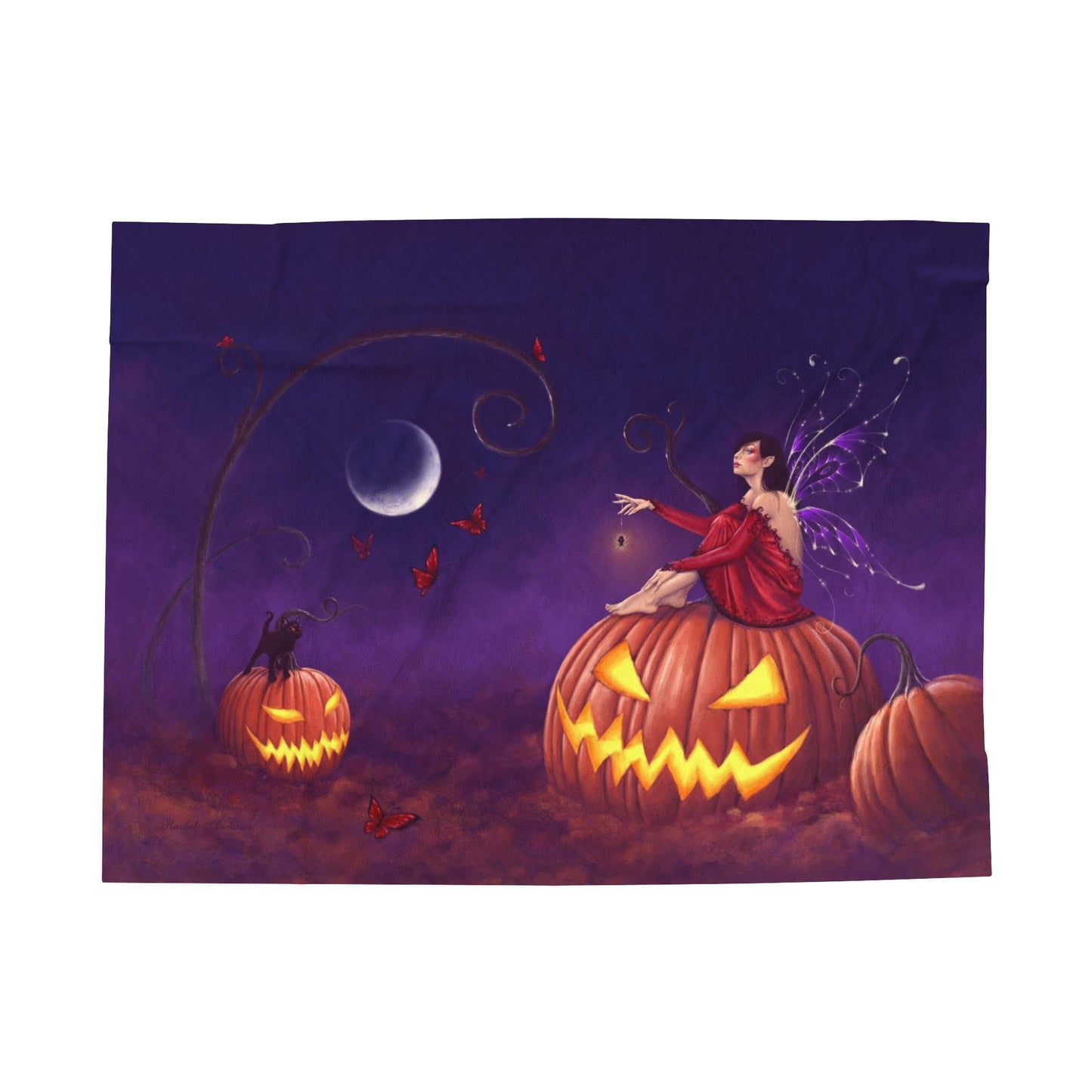 Velveteen Plush Blanket - Pumpkin Pixie