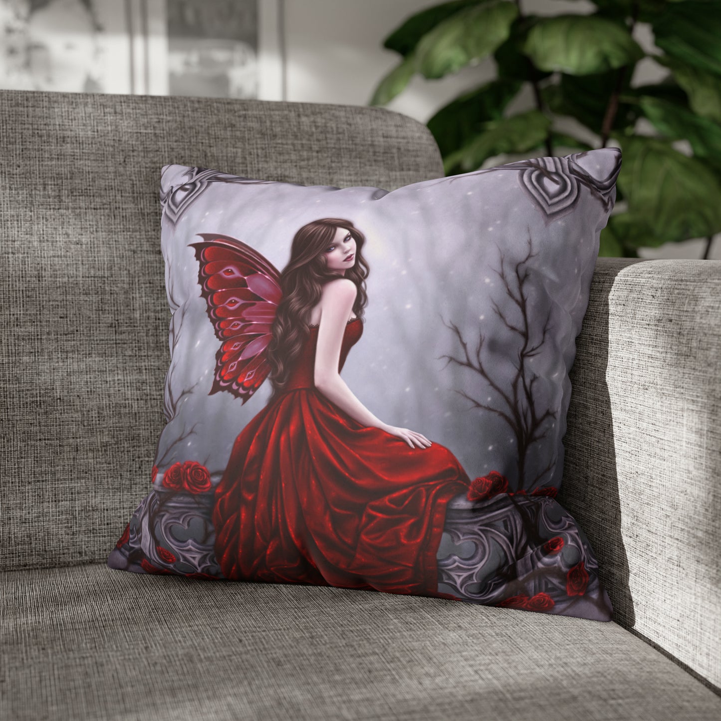 Throw Pillow Cover - Winter Rose