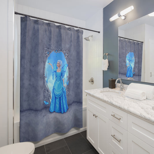 Shower Curtain - Birthstones - Blue Topaz