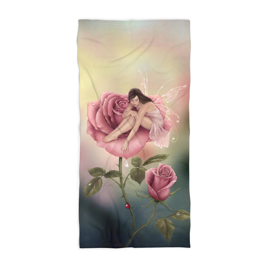Beach Towel - Rose Flower Fairy