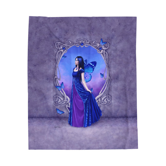 Velveteen Plush Blanket - Birthstones - Sapphire