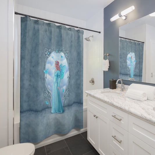 Shower Curtain - Birthstones - Aquamarine