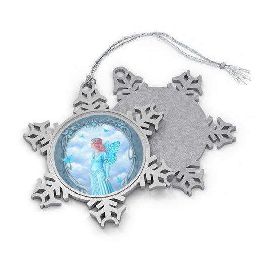 Snowflake Ornament - Aquamarine Birthstone Fairy