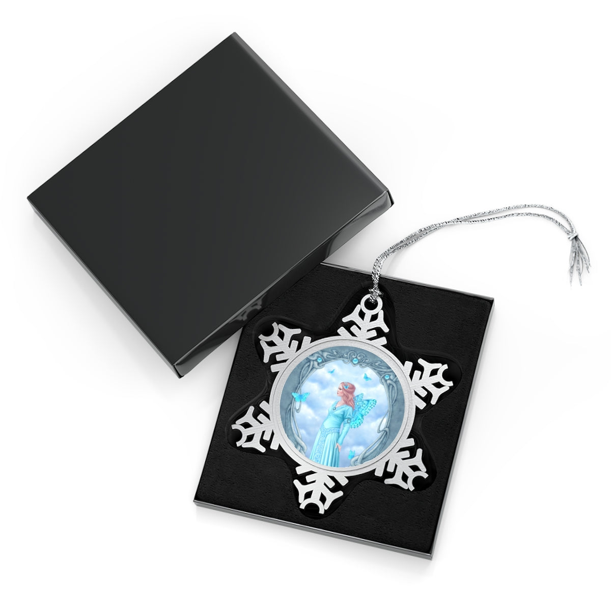 Snowflake Ornament - Aquamarine Birthstone Fairy
