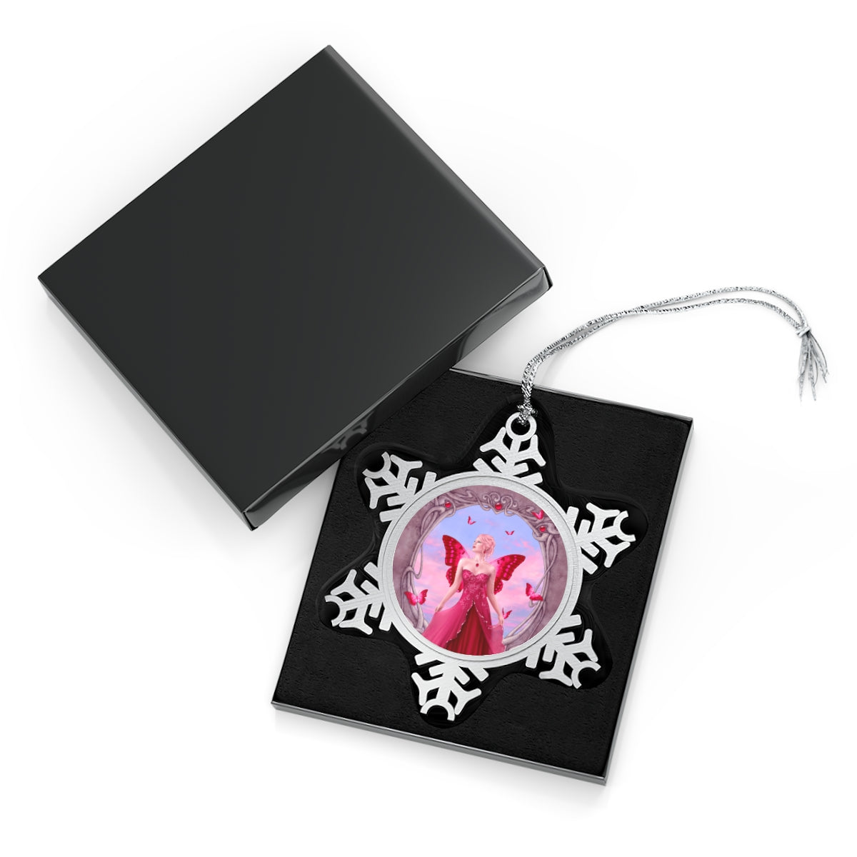 Snowflake Ornament - Ruby Birthstone Fairy