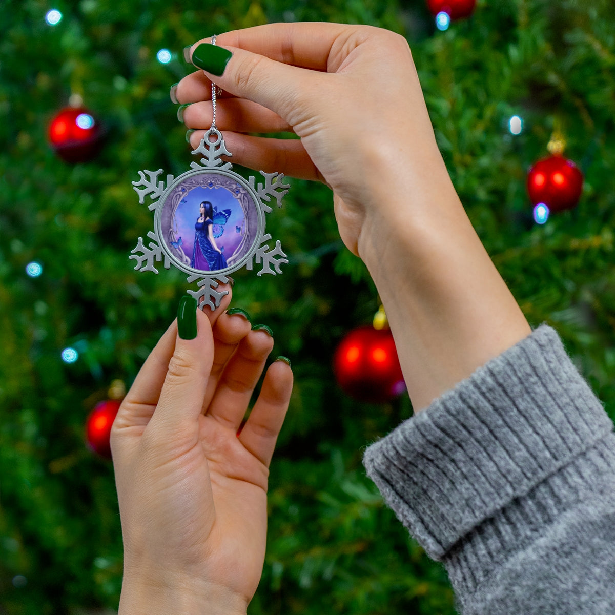 Snowflake Ornament - Sapphire Birthstone Fairy