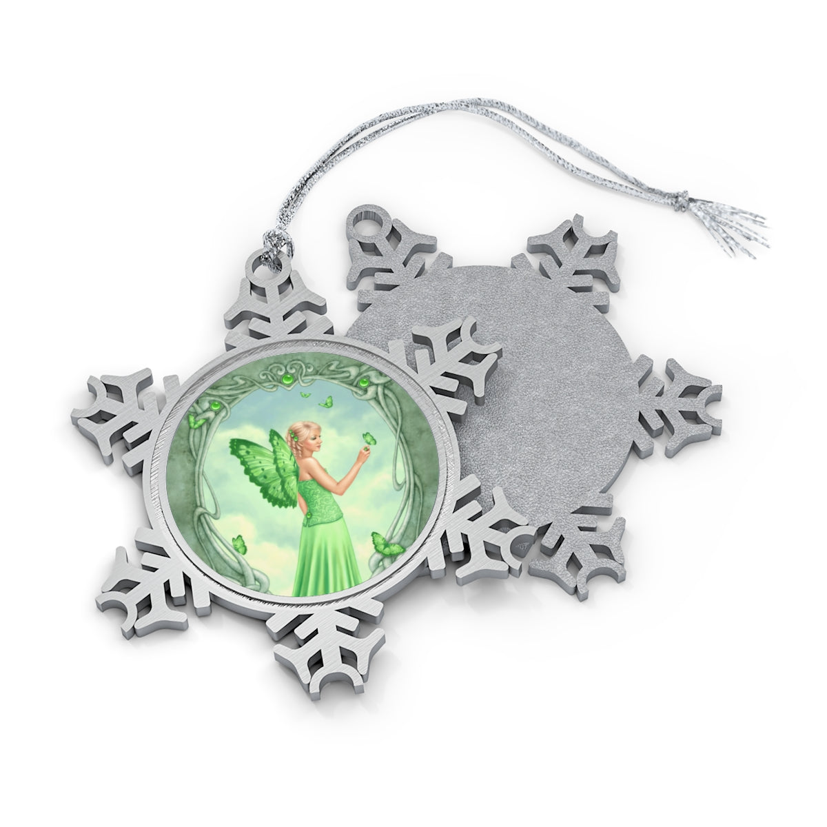 Snowflake Ornament - Peridot Birthstone Fairy