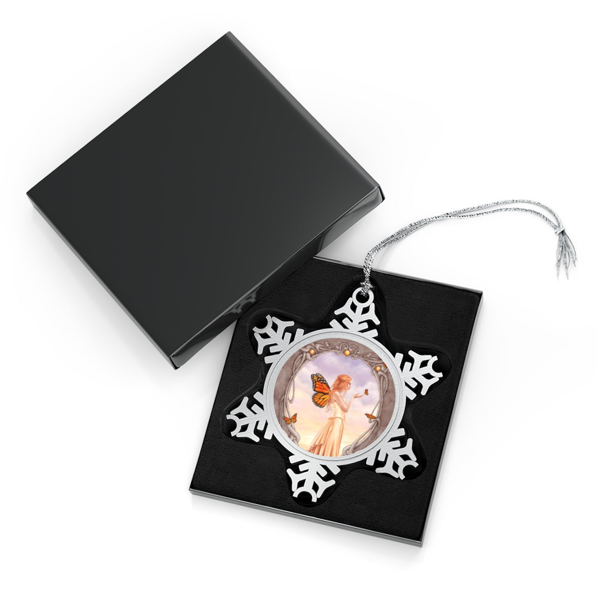 Snowflake Ornament - Citrine Birthstone Fairy