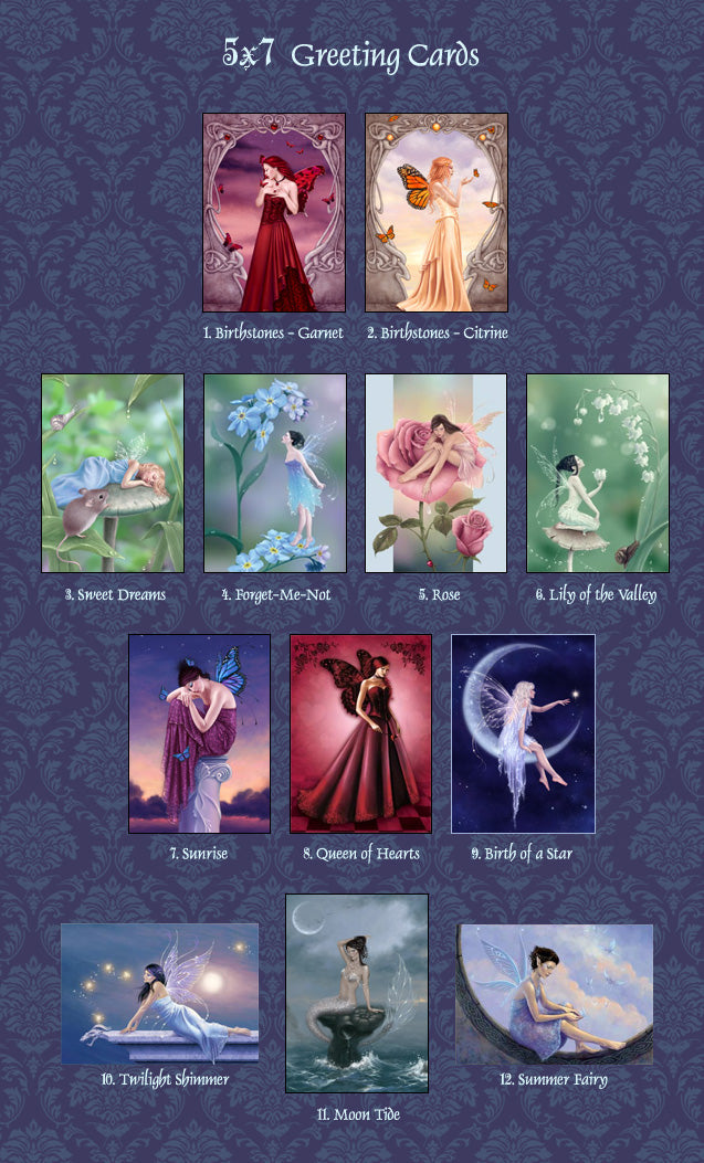Custom Fairies Greeting Card Set B