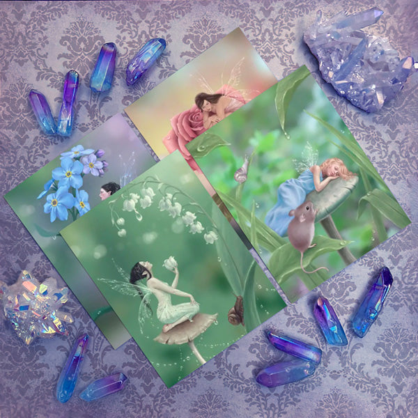 Miniature Fairies Set of 4 Postcards