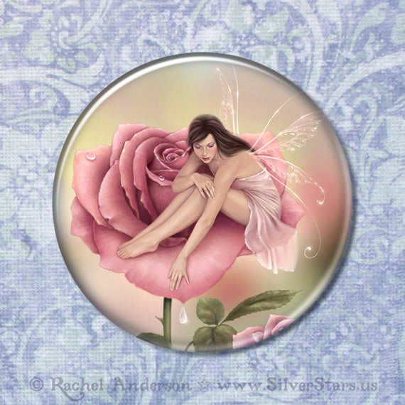 Rose Flower Fairy - Mirror Magnet & Button